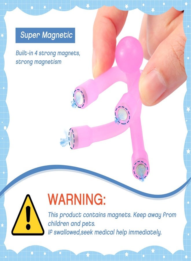 Jerify 20 Pcs Easter Magnetic Travel Toys Magnetic Cute Man Refrigerator Magnet People Colorful Fridge Toy Humanoid Fun Magnet Toy Easter Basket Stuffer for Adult Craft Refrigerator(10 Colors) - Image 2